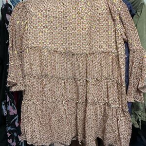 Storia Floral Tiered Blouse - Pink and Yellow